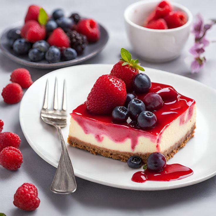 Tarta de Queso con Frutos Rojos
