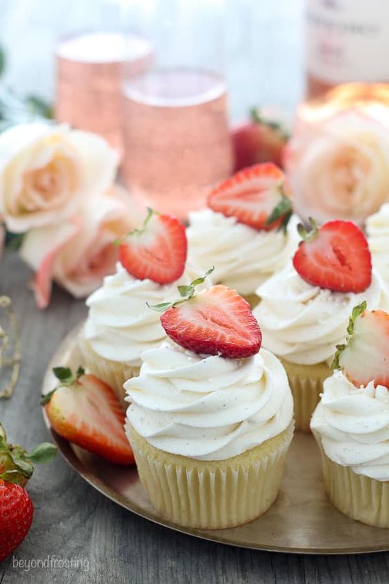 Cupcakes de Vainilla y Fresa